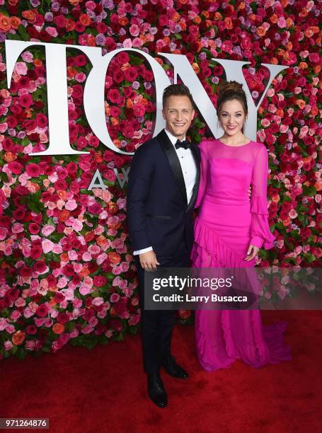 Nathan Johnson and Laura Osnes attend the 72nd Annual Tony Awards at Radio City Music Hall on June 10, 2018 in New York City.