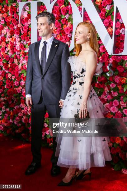 Sam Handel and Lauren Ambrose attend the 72nd Annual Tony Awards at Radio City Music Hall on June 10, 2018 in New York City.