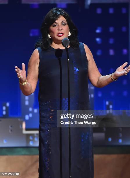 President, The Broadway League Charlotte St. Martin speaks onstage during the 72nd Annual Tony Awards at Radio City Music Hall on June 10, 2018 in...