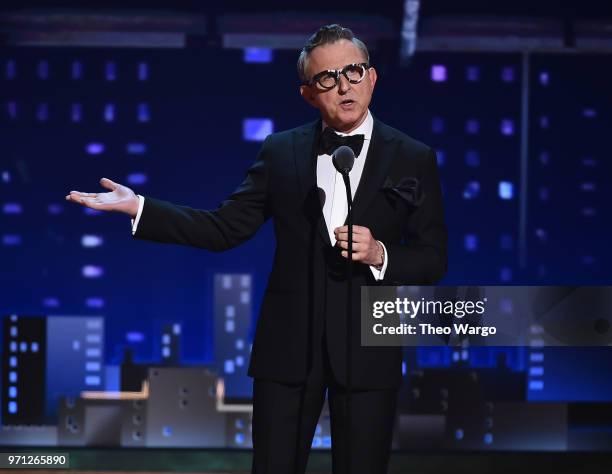 Chairman, The Broadway League Thomas Schumacher speaks onstage during the 72nd Annual Tony Awards at Radio City Music Hall on June 10, 2018 in New...