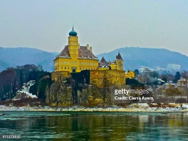 schonbuhel benedictine abbey located above the town of melk, lower austria - abbey monastery stock pictures, royalty-free photos & images