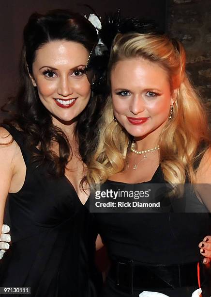 Co Songwriter Natalie Hemby and Singer/Co Songwriter Miranda Lambert pose during BMI Honors Miranda Lambert's for her First with a 1940's style bash...