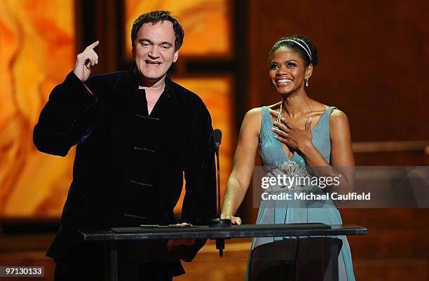 Director Quentin Tarantino and Actress Kimberly Elise onstage during the 41st NAACP Image awards held at The Shrine Auditorium on February 26, 2010...