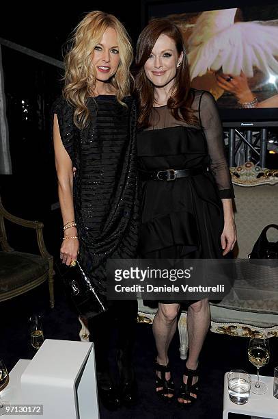 Rachel Zoe and Julianne Moore attend the Bulgari Chandra Event as part of Milan Fashion Week Womenswear A/W 2010 on February 26, 2010 in Milan, Italy.