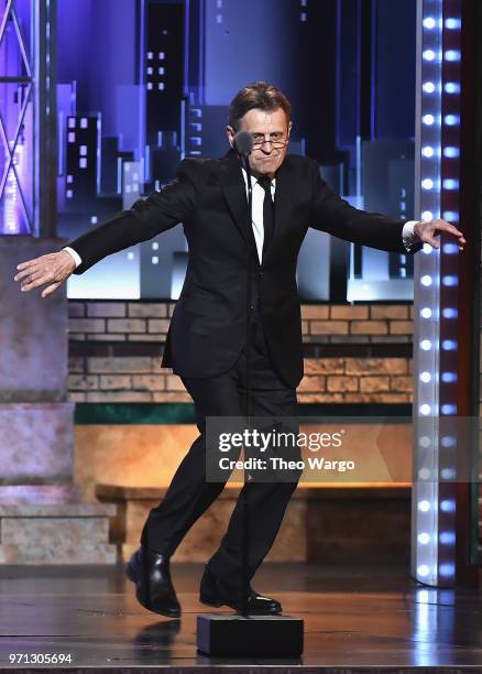 Mikhail Baryshnikov performs onstage during the 72nd Annual Tony Awards at Radio City Music Hall on June 10, 2018 in New York City.