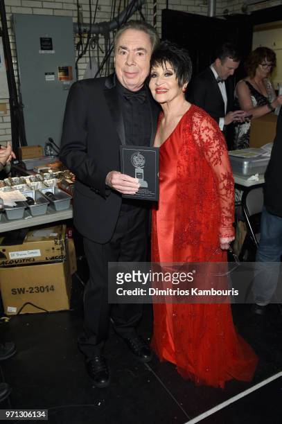 Andrew Lloyd Webber and Chita Rivera attend the 72nd Annual Tony Awards at Radio City Music Hall on June 10, 2018 in New York City.