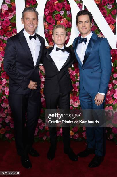 Simon Halls, Kit Halls, and Matt Bomer attend the 72nd Annual Tony Awards at Radio City Music Hall on June 10, 2018 in New York City.