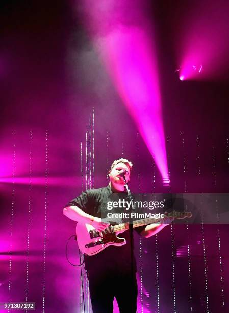 Joe Newman of Alt-J performs on Which Stage during day 4 of the 2018 Bonnaroo Arts And Music Festival on June 10, 2018 in Manchester, Tennessee.