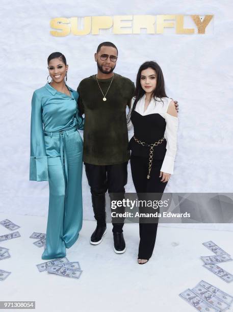 Actress Lex Scott Davis, Director X. And actress Andrea Londo arrive at a special screening of "SuperFly" hosted by Sony Pictures Entertainment at...