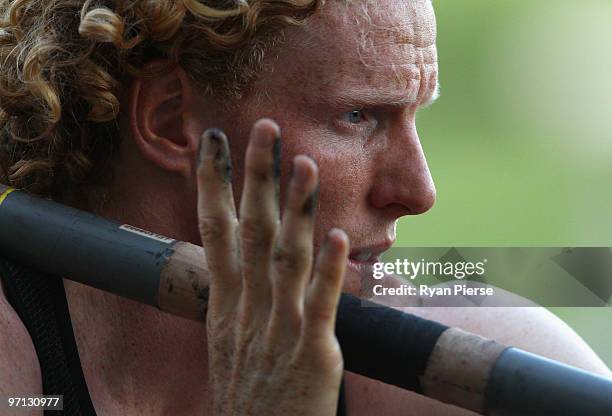 Steve Hooker of Australia competes in the Men's Pole Vault during the Sydney Athletics Grand Prix at Sydney Olympic Park Sports Centre on February...