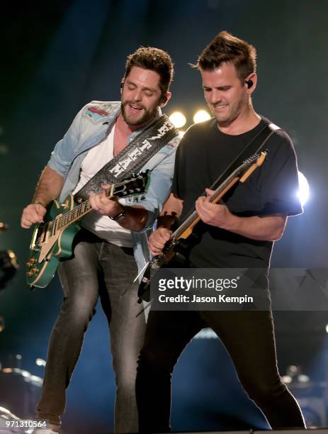 Thomas Rhett performs onstage during the 2018 CMA Music festival at Nissan Stadium on June 10, 2018 in Nashville, Tennessee.