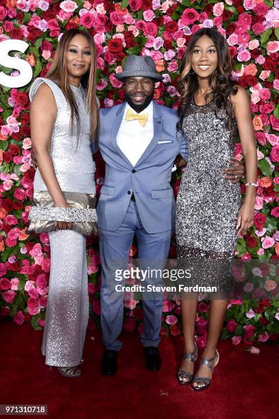 Yolanda Adams, Rodney East, and Taylor Ayanna Crawford attend the 72nd Annual Tony Awards on June 10, 2018 in New York City.