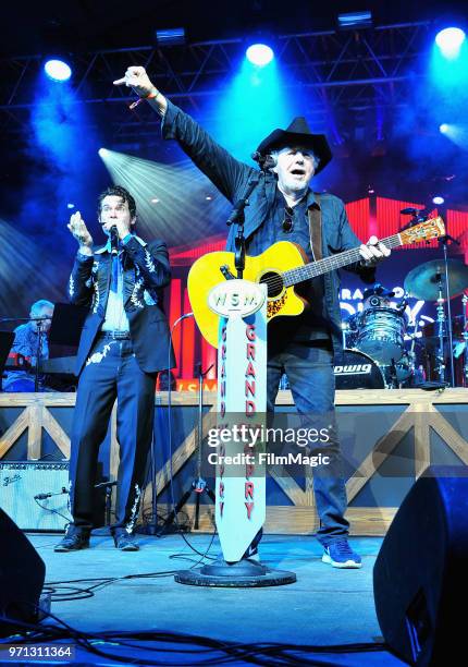 Ketch Secor of Old Crow Medicine Show and Bobby Bare perform onstage during Grand Ole Opry at That Tent during day 4 of the 2018 Bonnaroo Arts And...