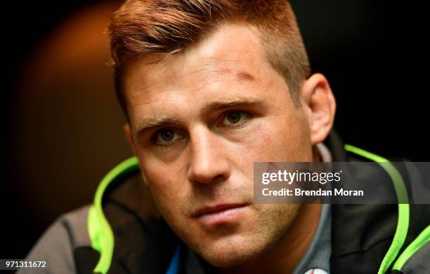 Victoria , Australia - 11 June 2018; CJ Stander speaks to the media during an Ireland Rugby Press Conference in Melbourne, Australia.