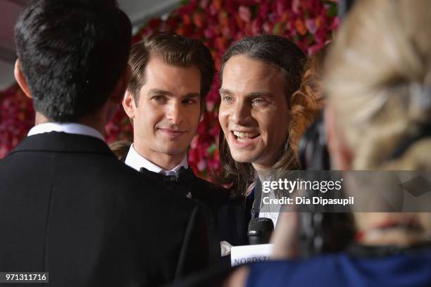 Andrew Garfield and Jordan Roth attend the 72nd Annual Tony Awards at Radio City Music Hall on June 10, 2018 in New York City.