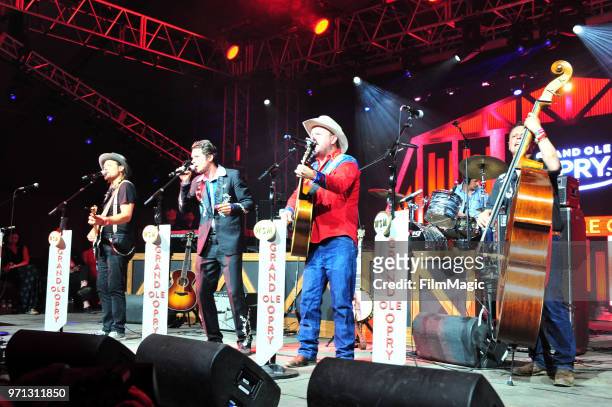 Old Crow Medicine Show perform onstage during Grand Ole Opry at That Tent during day 4 of the 2018 Bonnaroo Arts And Music Festival on June 10, 2018...