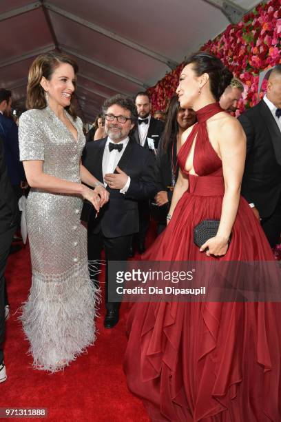 Tina Fey, Jeff Richmond, and Ming-Na Wen attend the 72nd Annual Tony Awards at Radio City Music Hall on June 10, 2018 in New York City.