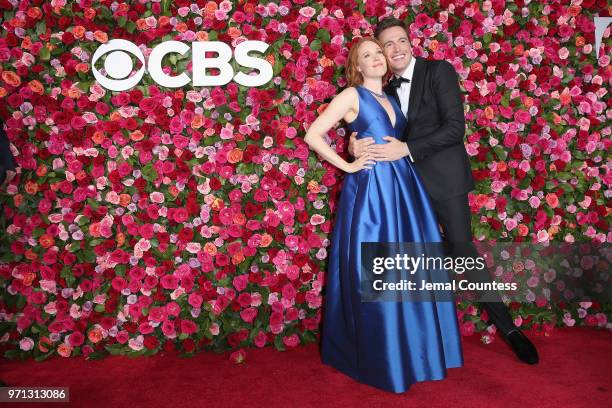 Jessica Keenan Wynn and Erich Bergen attend the 72nd Annual Tony Awards at Radio City Music Hall on June 10, 2018 in New York City.