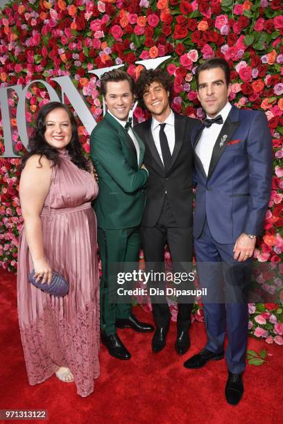 Zuzanna Szadkowski, Andrew Rannells, Miles McMillan and Zachary Quintoattends the 72nd Annual Tony Awards at Radio City Music Hall on June 10, 2018...