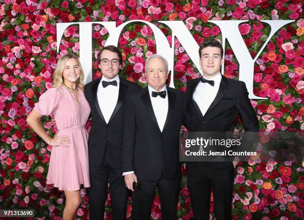 Sophie Michaels, Henry Michaels, Lorne Michaels and Edward Michaels attend the 72nd Annual Tony Awards at Radio City Music Hall on June 10, 2018 in...
