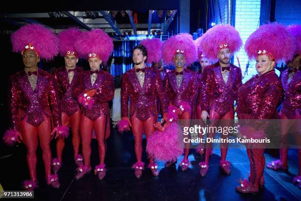 Dancers wait backstage during the 72nd Annual Tony Awards at Radio City Music Hall on June 10, 2018 in New York City.