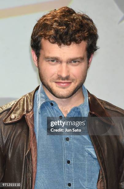 Alden Ehrenreich attends the Solo: A Star Wars Story Press Conference at Midtown Hall on June 11, 2018 in Tokyo, Japan.