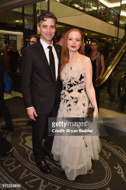 Sam Handel and Lauren Ambrose attend the 2018 Tony Awards Gala at The Plaza Hotel on June 10, 2018 in New York City.