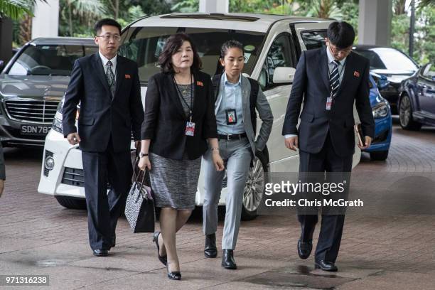 North Korean vice-foreign minister Choe Son Hui arrives at the Ritz-Carlton hotel to meet with United States Ambassador to the Philippines Sung Kim...