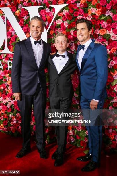 Simon Halls, Kit Halls and Matt Bomer attend the 72nd Annual Tony Awards at Radio City Music Hall on June 10, 2018 in New York City.