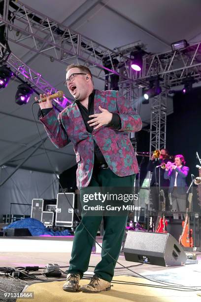Paul Janeway of St. Paul & The Broken Bones performs in concert on day 4 of the Bonnaroo Music & Arts Festival on June 10, 2018 in Manchester,...