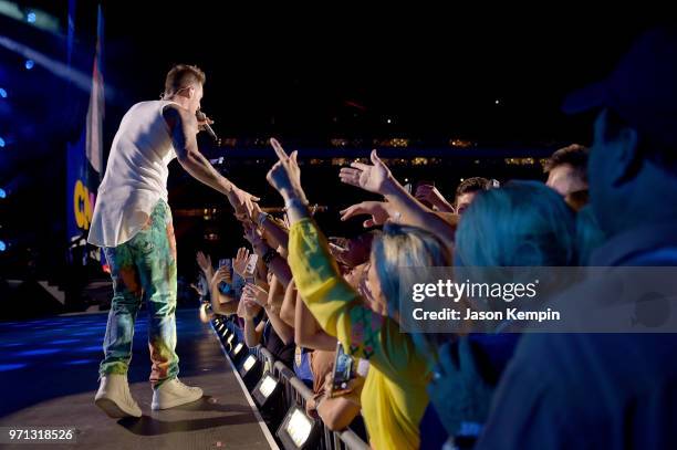 Tyler Hubbard of musical duo Florida Georiga Line performs onstage during the 2018 CMA Music festival at Nissan Stadium on June 10, 2018 in...