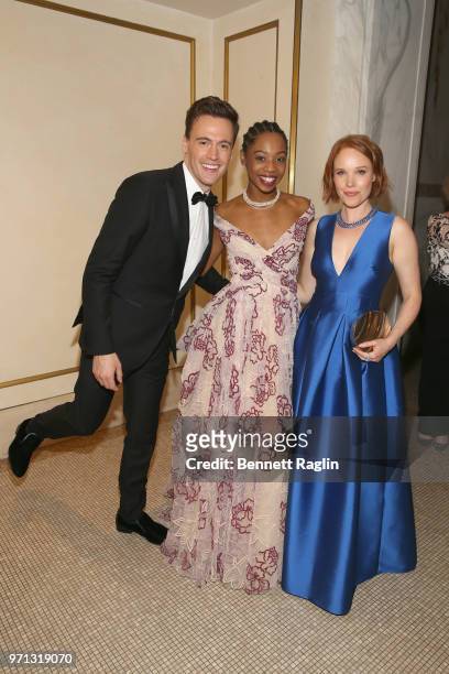 Erich Bergen, Hailey Kilgore, and Jessica Keenan Wynn attend the 2018 Tony Awards Gala at The Plaza Hotel on June 10, 2018 in New York City.