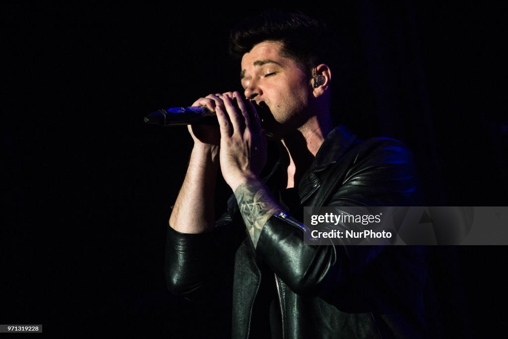 Danny Script Danny O'Donoghue of Irish rock band The Script performs on stage at ...