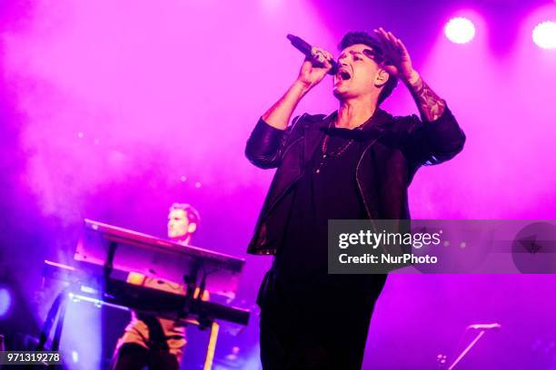 Danny O'Donoghue of Irish rock band The Script performs on stage at Mediolanum Forum of Assago on June 10, 2018 in Milan, Italy.