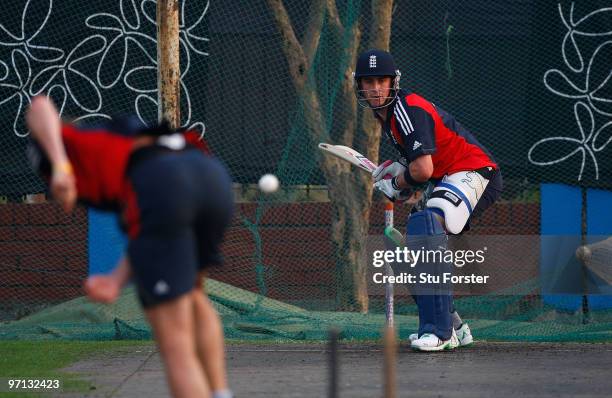 England player Craig Kieswetter in action during England nets practice at Sher-e Bangla cricket stadium on February 27, 2010 in Dhaka, Bangladesh.