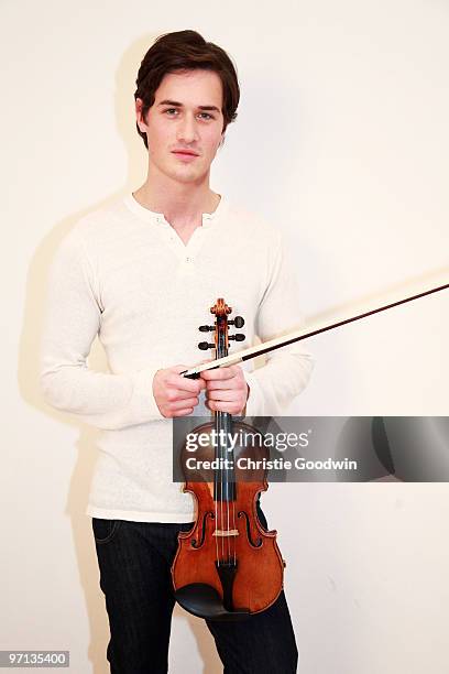 Violinist Charlie Siem attends the recording of the "Classical Relief for Haiti" single "The Prayer"at the Metropolis Studios on February 27, 2010 in...