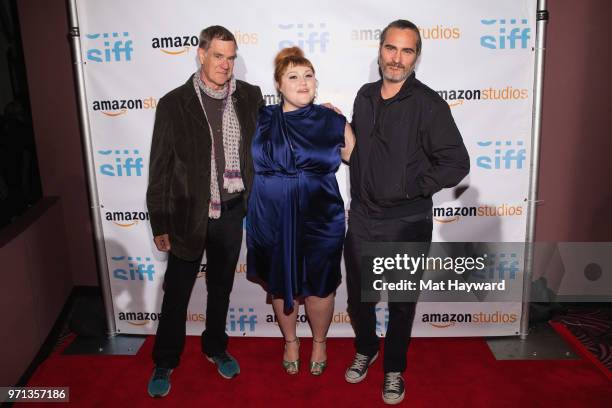 Gus Van Sant, Beth Ditto and Joaquin Phoenix attend a screening of the film 'Don't Worry, He Won't Get Far On Foot' during the Seattle International...