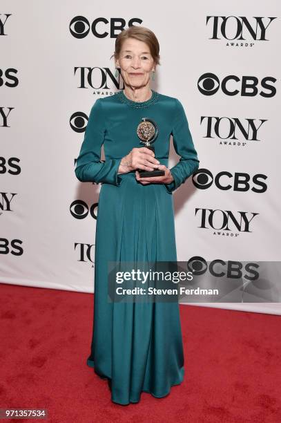 Glenda Jackson poses in the 72nd Annual Tony Awards Media Room at 3 West Club on June 10, 2018 in New York City.