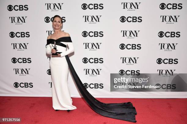 Laurie Metcalf poses in the 72nd Annual Tony Awards Media Room at 3 West Club on June 10, 2018 in New York City.