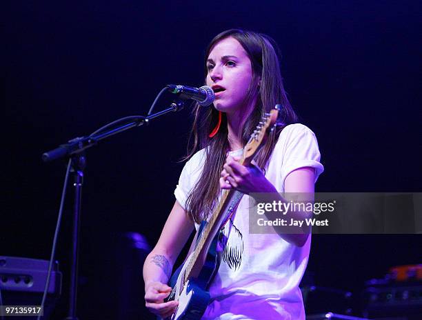 Holly Miranda opens for Tegan and Sara in concert at The Bass Concert Hall on February 26, 2010 in Austin, Texas.