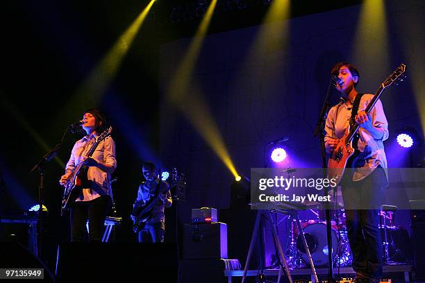 Tegan and Sara perform in concert at The Bass Concert Hall on February 26, 2010 in Austin, Texas.