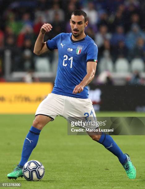 Davide Zappacosta of Italy in action during the International Friendly match between Italy and Netherlands at Allianz Stadium on June 4, 2018 in...