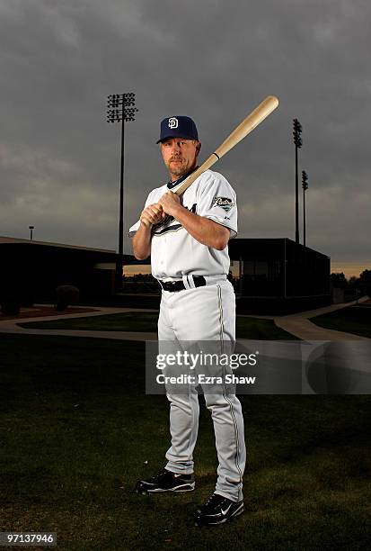 Matt Stairs of the San Diego Padres poses during photo media day at the Padres spring training complex on February 27, 2010 in Peoria, Arizona.