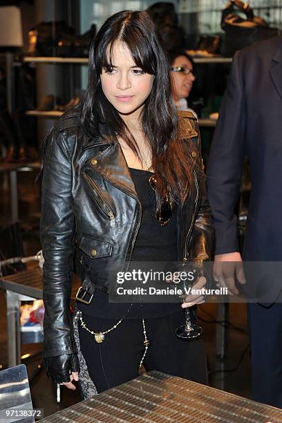 Michelle Rodriguez attends the Belstaf Womenswear And Polizia di Stato Presentation Milan A/W 2010 show on February 27, 2010 in Milan, Italy.