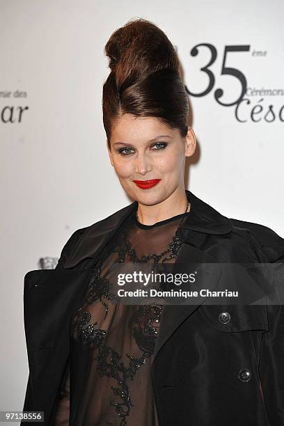 Laetitia Casta attends the 35th Cesar Film Awards at Theatre du Chatelet on February 27, 2010 in Paris, France.