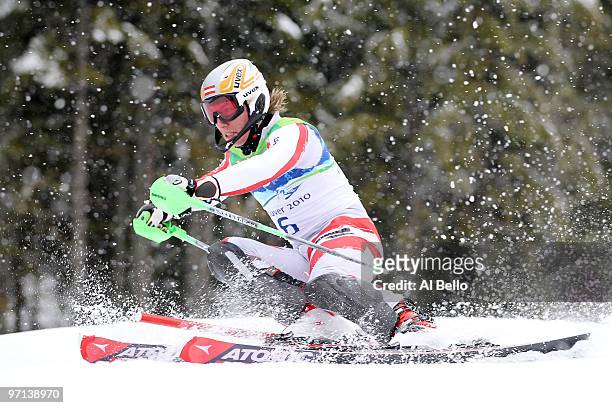 Marcel Hirscher of Austria competes during the Men's Slalom on day 16 of the Vancouver 2010 Winter Olympics at Whistler Creekside on February 27,...