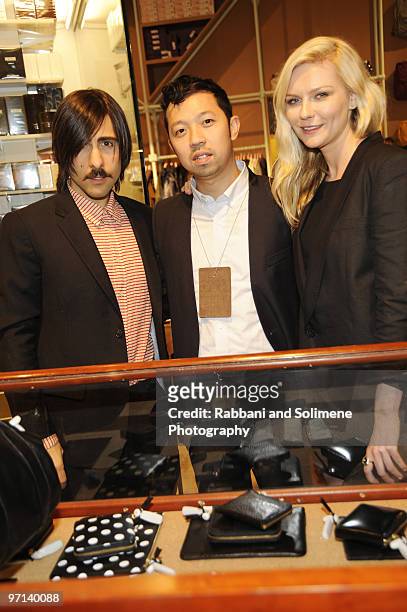 Jason Schwartzman, Humberto Leon and Kirsten Dunst attend the Charlotte Ronson Fall 2010 after party during Mercedes-Benz Fashion Week at Ace Hotel...