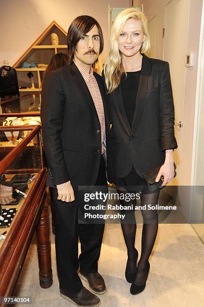 Jason Schwartzman and Kirsten Dunst attend the Charlotte Ronson Fall 2010 after party during Mercedes-Benz Fashion Week at Ace Hotel on February 13,...