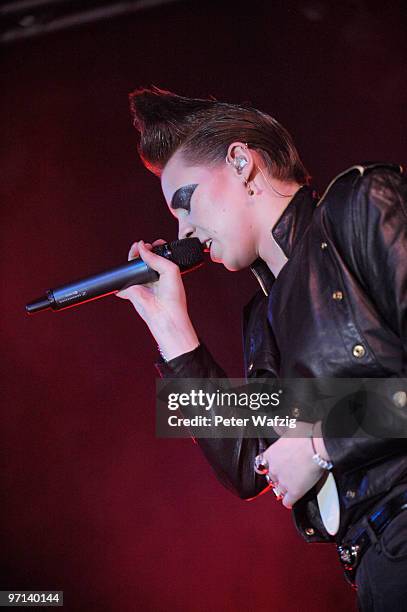 Eleanor Jackson of La Roux performs on stage at the Live Music Hall on February 27, 2010 in Koeln, Germany.