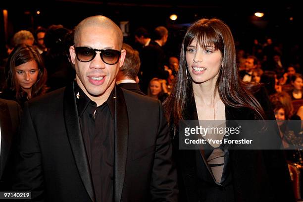 Joey Starr and director Maiwenn the 35th Cesar Film Awards held at Theatre du Chatelet on February 27, 2010 in Paris, France.
